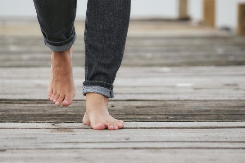 Barefoot Walking on Wood