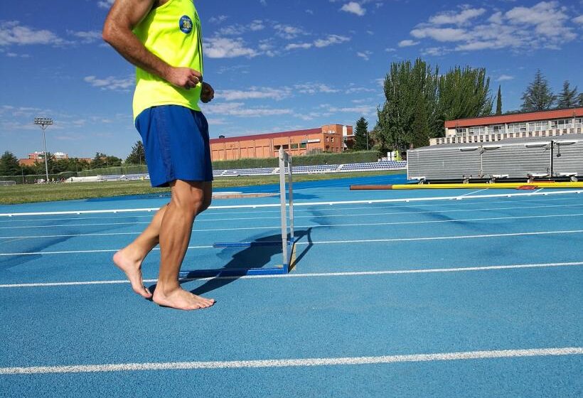 barefoot jogging