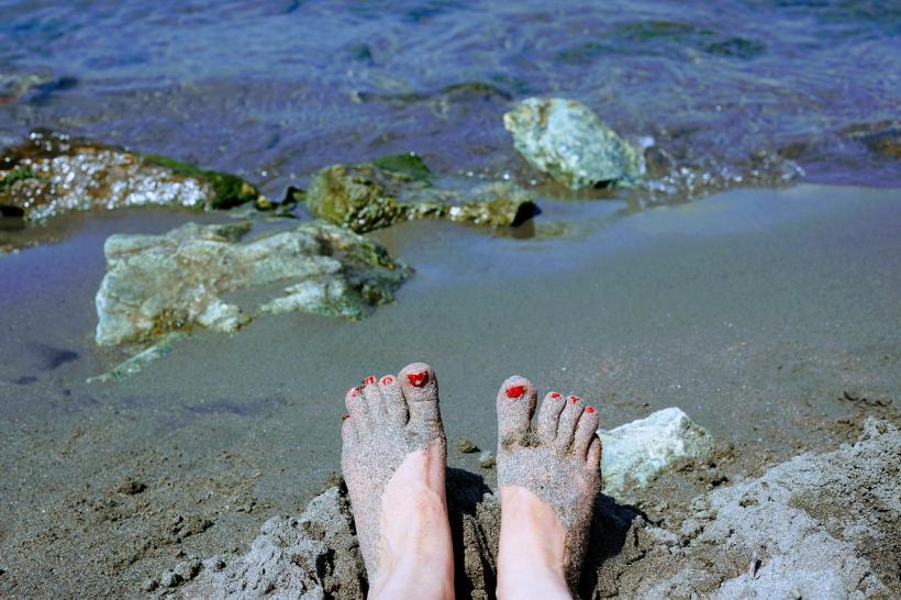 feet on the beach